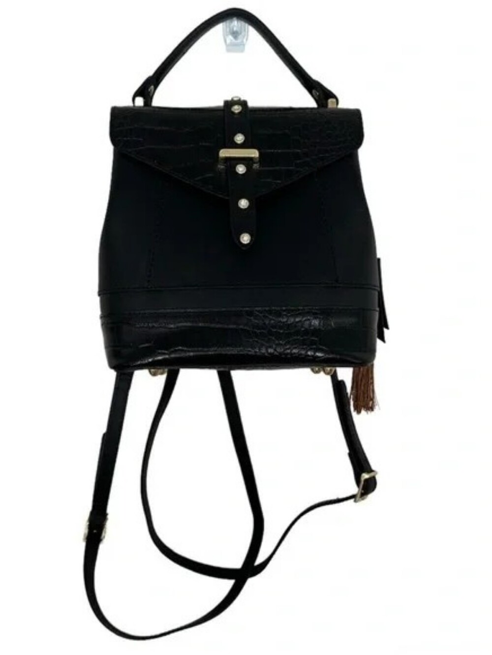 House of Harlow 1960 Leather Crystal Stud 4 Way Backpack- Nicole Richie